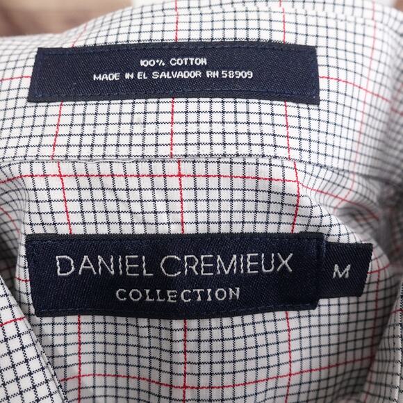 DANIEL CREMIEUX COLLECTION SHORT SLEEVE CHECK BUTTON DOWN SHIRT MENS SZ M - Picture 7 of 7